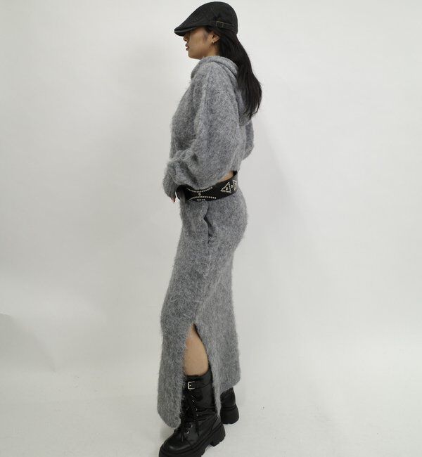  「【WEB限定】モヘアライクニットパーカー」|パーカー|