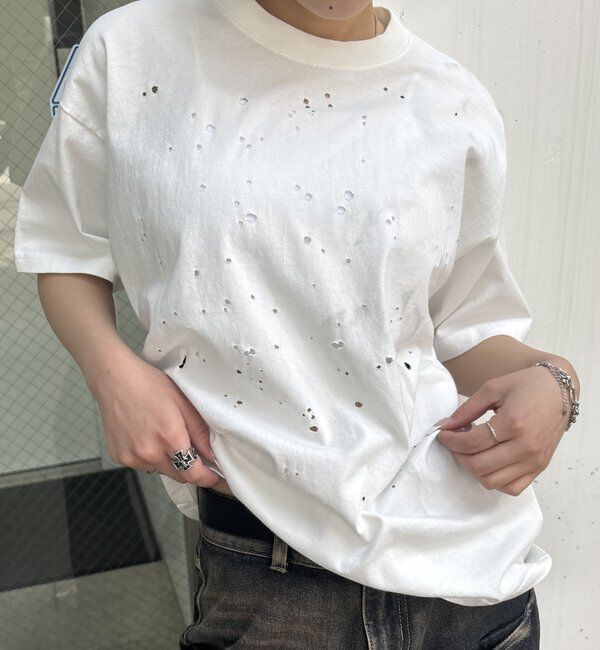  「【Sourcream/サワークリーム】FADEダメージリバーシブルTEE」|Tシャツ・カットソー|ホワイト