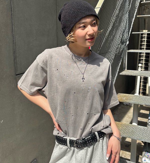  「【Sourcream/サワークリーム】FADEダメージリバーシブルTEE」|Tシャツ・カットソー|グレー