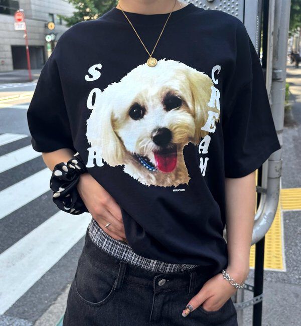  「【Sourcream/サワークリーム】ミルちゃんTEE」|Tシャツ・カットソー|ネイビー
