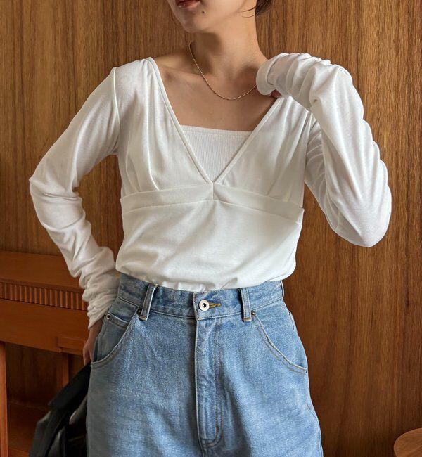  「【WEB限定】深VネックロンT」|Tシャツ・カットソー|