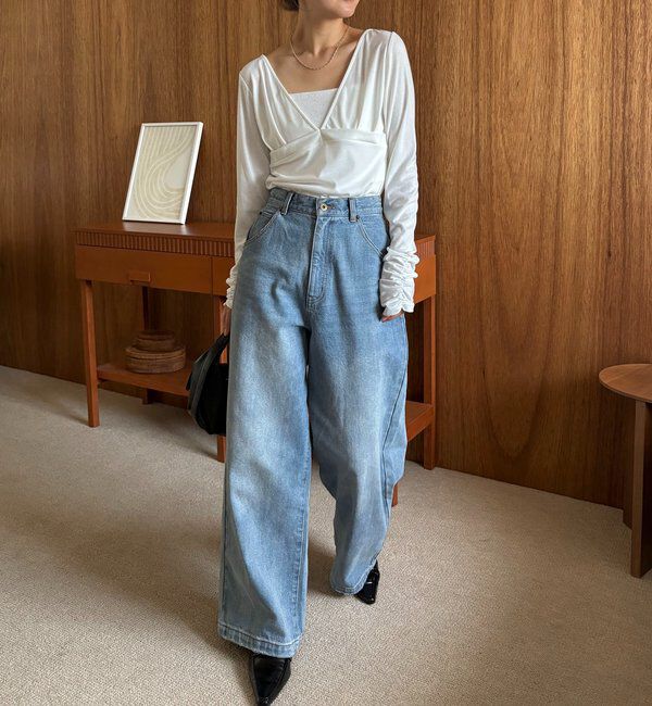  「【WEB限定】深VネックロンT」|Tシャツ・カットソー|