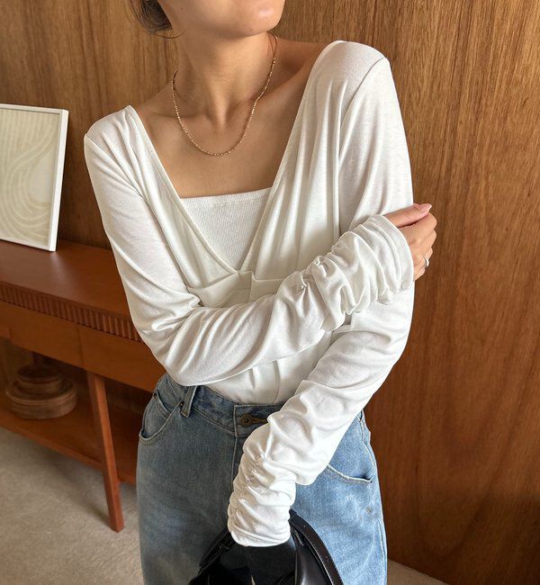  「【WEB限定】深VネックロンT」|Tシャツ・カットソー|