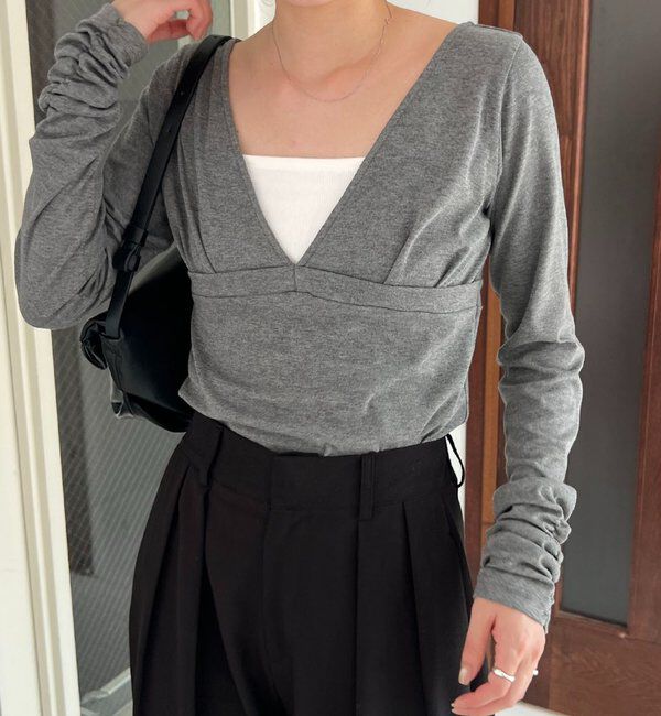  「【WEB限定】深VネックロンT」|Tシャツ・カットソー|