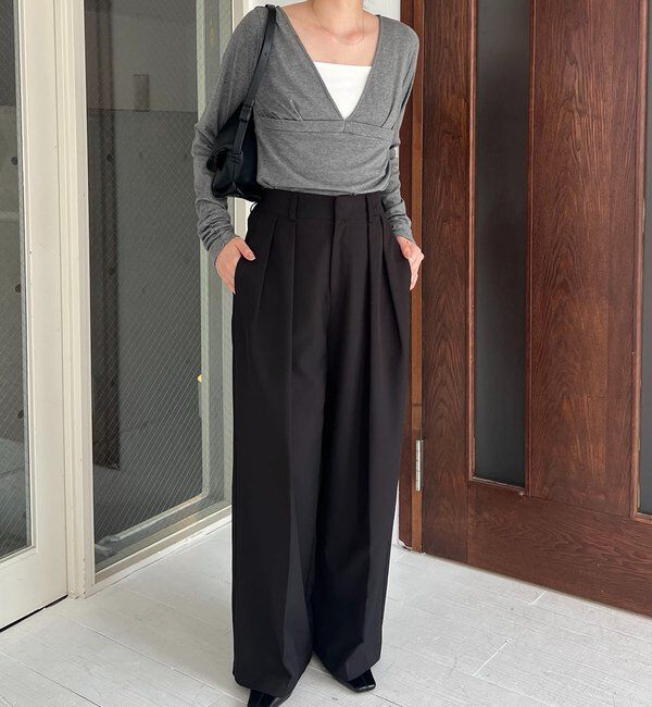  「【WEB限定】深VネックロンT」|Tシャツ・カットソー|