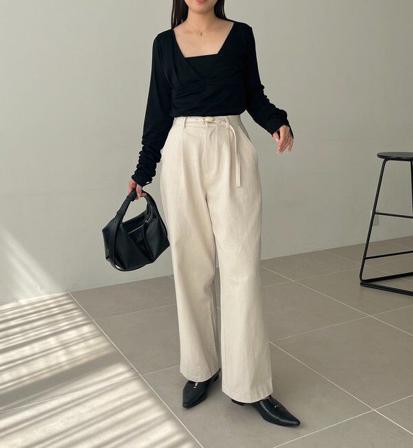  「【WEB限定】深VネックロンT」|Tシャツ・カットソー|