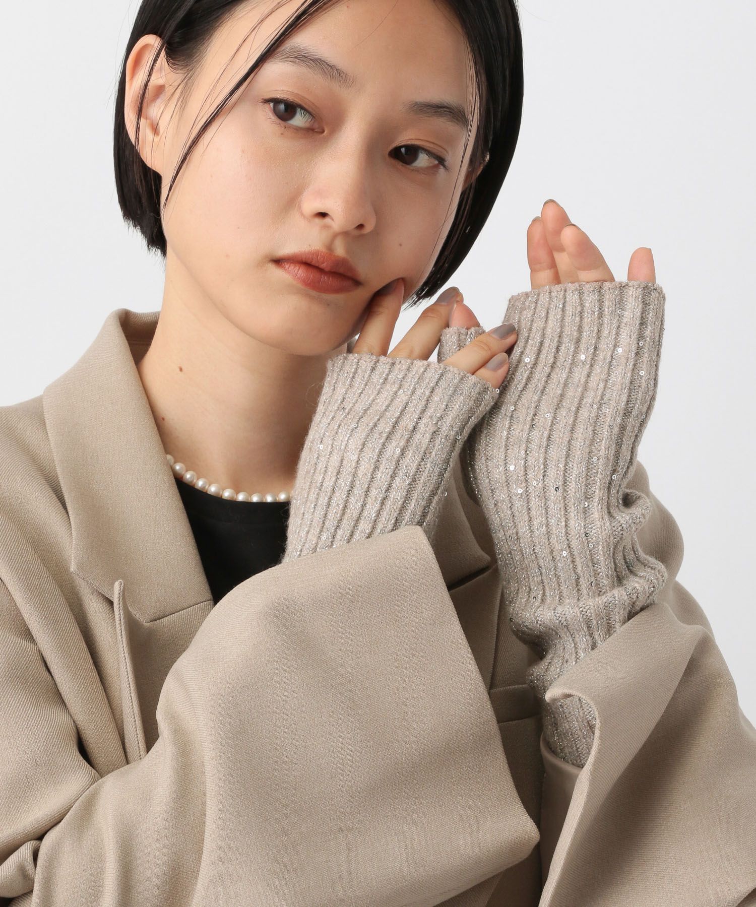 A part by 「キラキラニットアームウォーマー」|手袋|