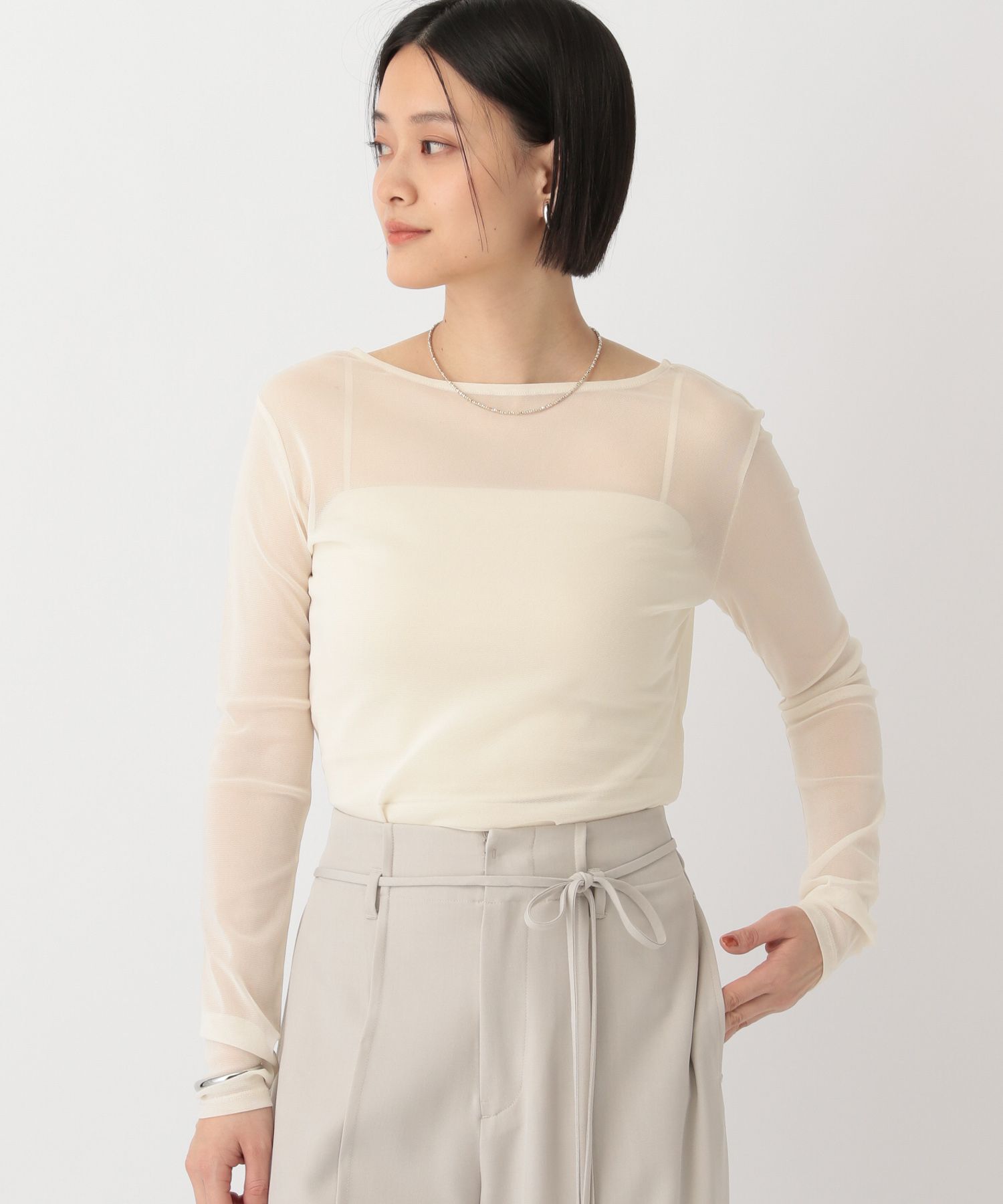 A part by 「チュールタイト_長袖」|Tシャツ・カットソー|ナチュラル