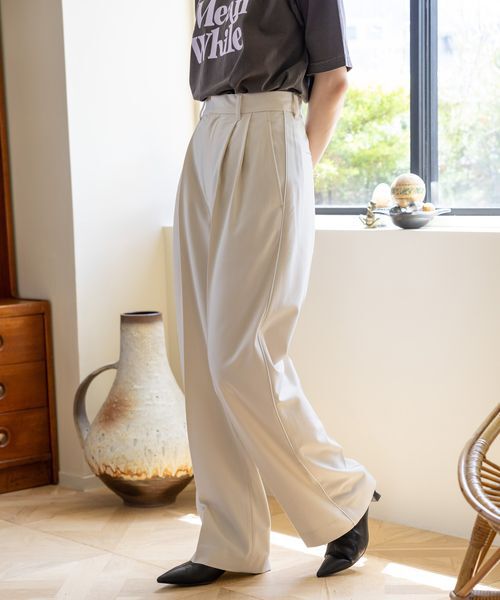 LOWRYS FARM「ＴＲスタイルＵＰワイドパンツ」|チノ|NTL