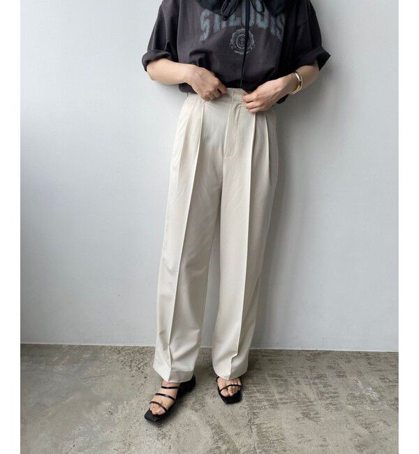 LOWRYS FARM「ＴＲスタイルＵＰワイドパンツ」|チノ|