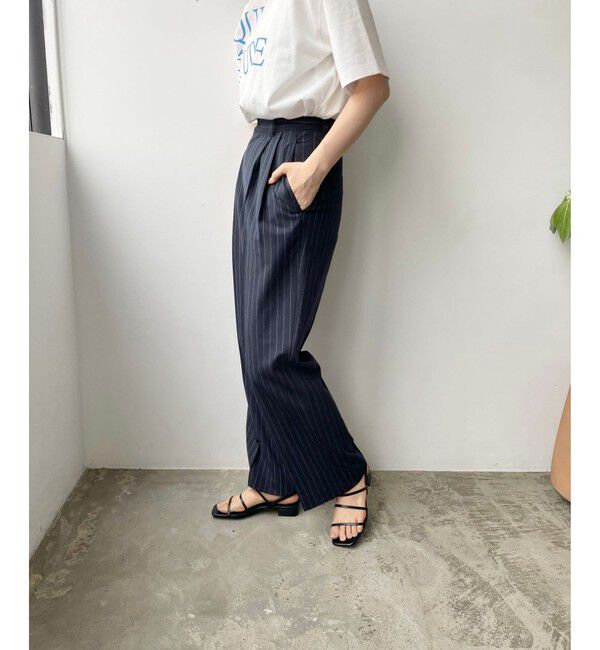 LOWRYS FARM「ＴＲスタイルＵＰワイドパンツ」|チノ|