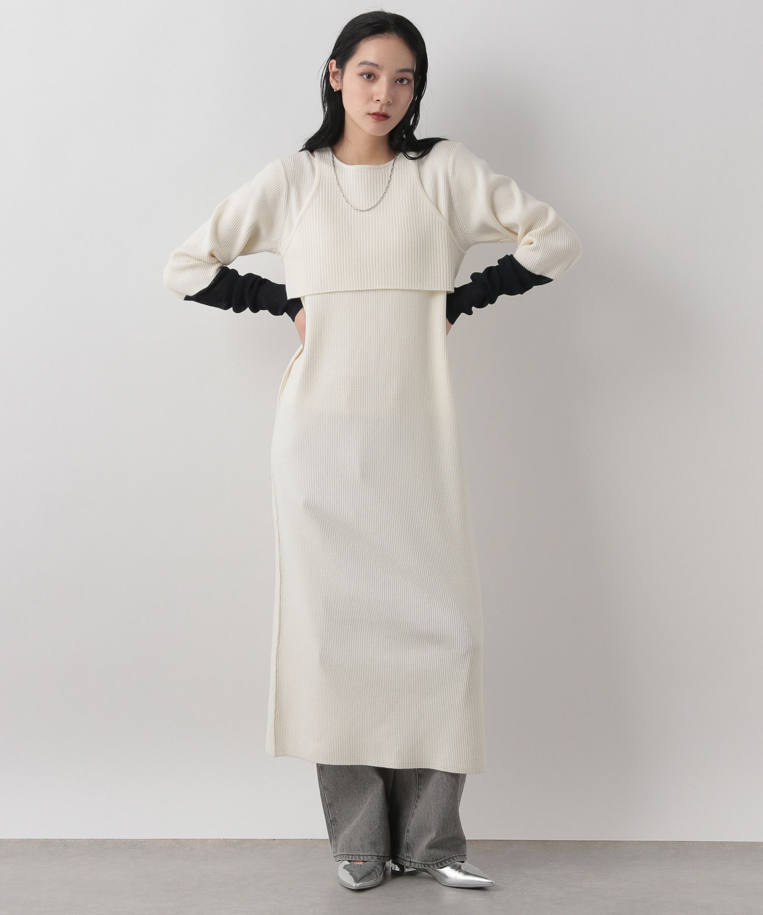 LOWRYS FARM「タンクトップ&ソデシアーワンピース」|ワンピース|