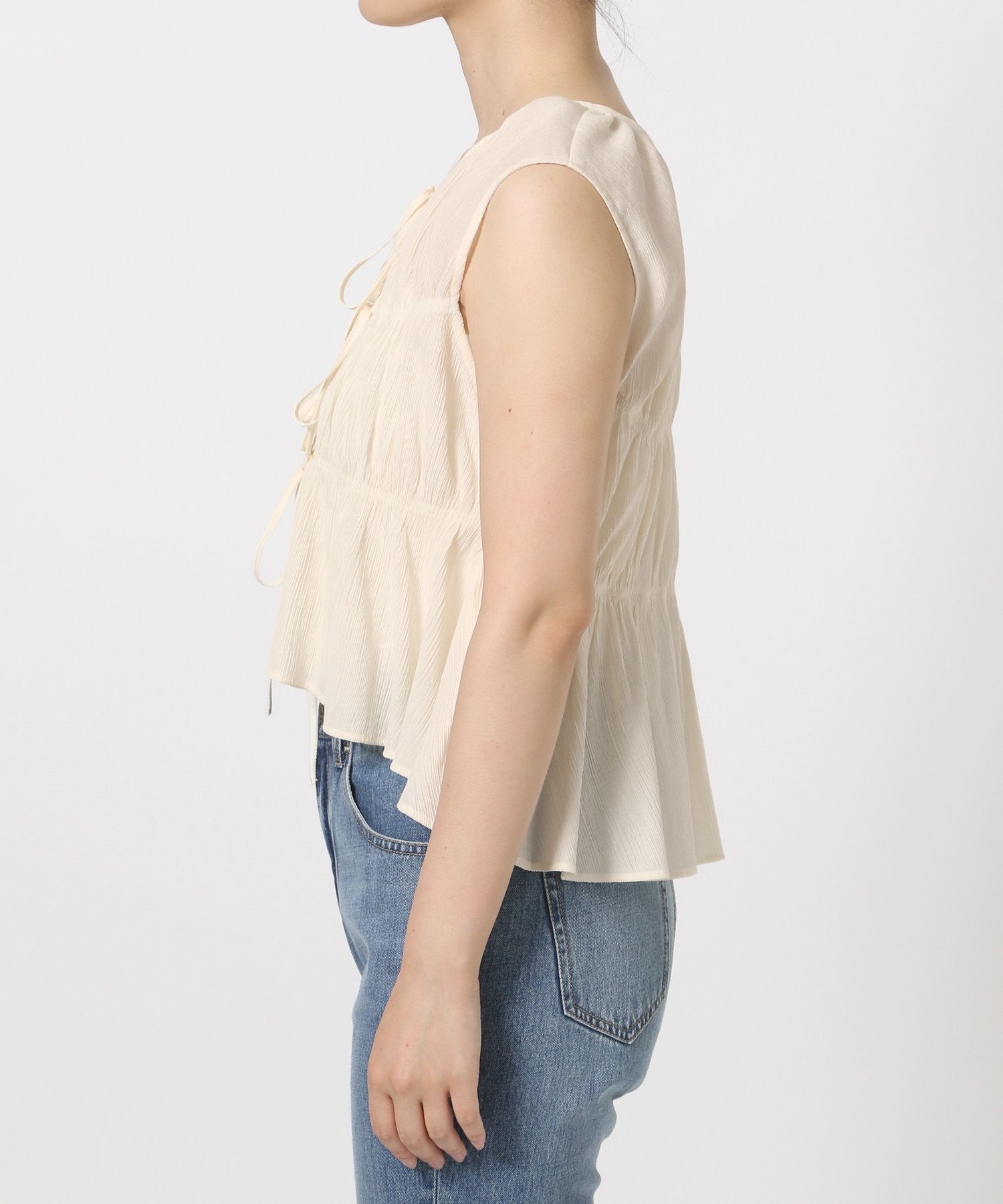 LOWRYS FARM「ヨウリュウシャーリングノースリーブ」|シャツ・ブラウス|