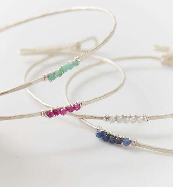 collex「【Ljud/ユード】5grain天然石バングル シルバー」|ブレスレット・バングル|