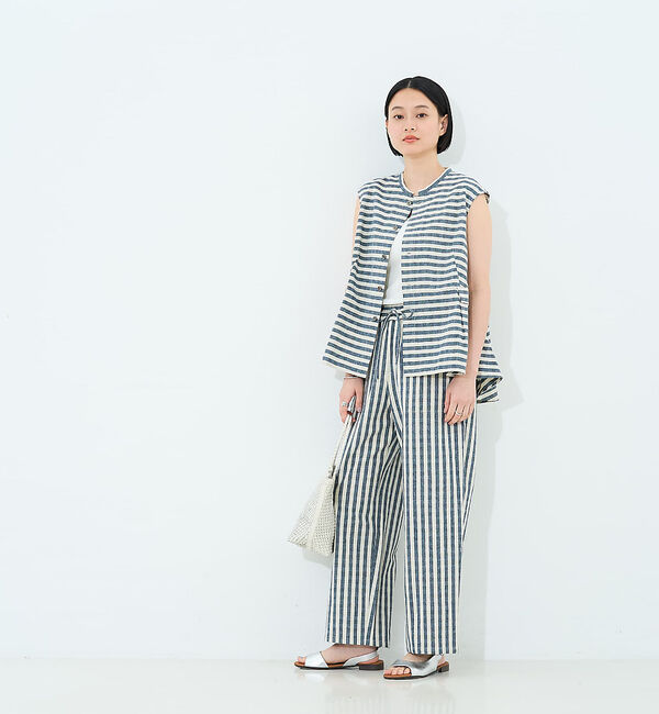 collex「ボーダーノースリーブブラウス」|シャツ・ブラウス|