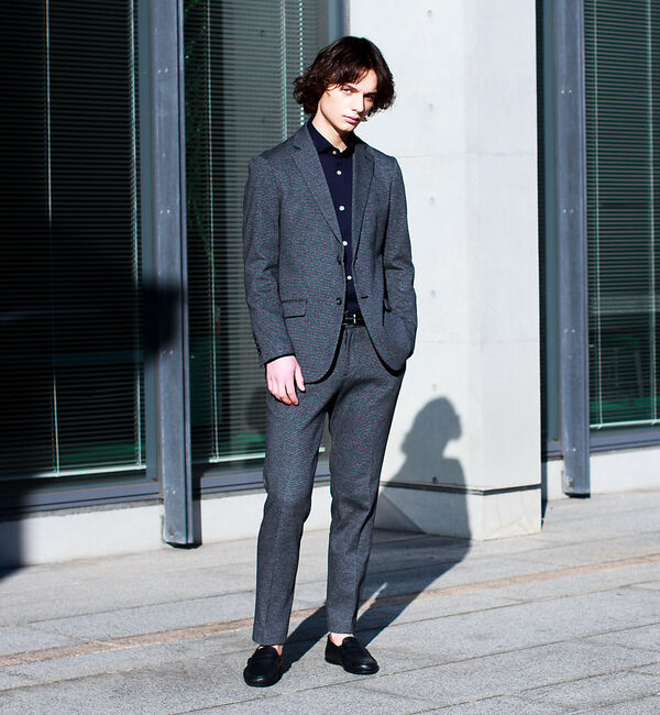 ABAHOUSE「【セットアップ対応】【FLEX】コットンウールポリエステルジャージ パンツ」|スラックス|