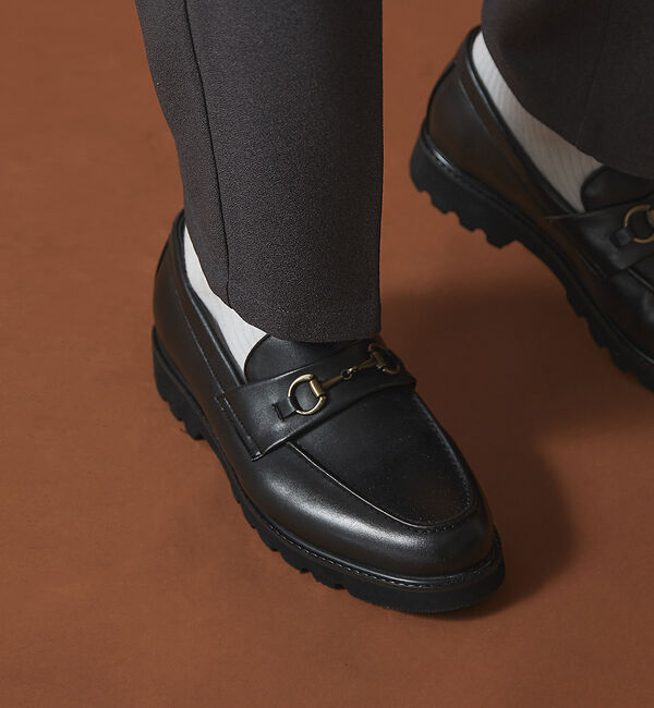 ABAHOUSE「ボリュームソール ビット ローファー/ コインローファー」|ローファー|ブラック