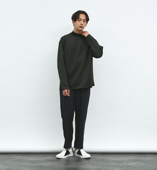 ABAHOUSE「【ダブルフェイス】ソフトタッチ モックネック ロングスリーブ Tシャツ」|Tシャツ・カットソー|