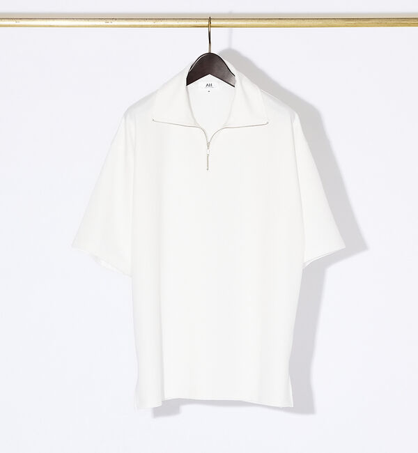 ABAHOUSE「【AH ABAHOUSE / セットアップ対応】ジョーゼット ハーフジップ Tシ」|Tシャツ・カットソー|ホワイト
