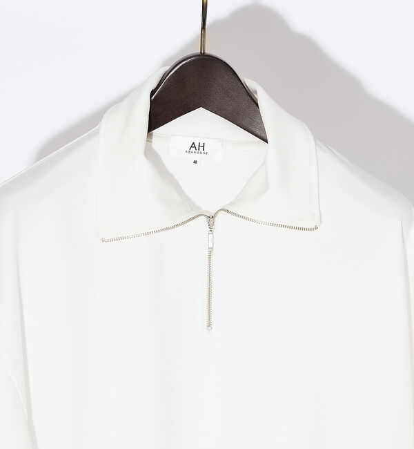 ABAHOUSE「【AH ABAHOUSE / セットアップ対応】ジョーゼット ハーフジップ Tシ」|Tシャツ・カットソー|