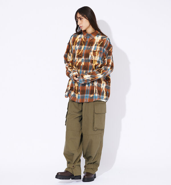 ABAHOUSE「【Revo.】チェック/フリンジ/ブリーチシャツ」|シャツ・ブラウス|