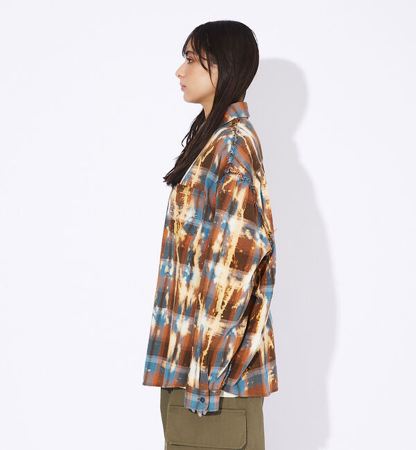 ABAHOUSE「【Revo.】チェック/フリンジ/ブリーチシャツ」|シャツ・ブラウス|