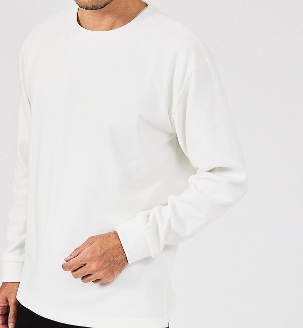 ABAHOUSE「【起毛スムース】パウダーストレッチ クルーネック カットソー」|Tシャツ・カットソー|