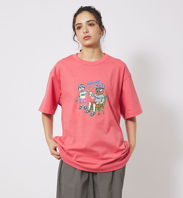 ABAHOUSE「【NANGA/ナンガ】ECOHYBRID イラストレーターTシャツシリーズ/HI」|Tシャツ・カットソー|ピンク系その他2