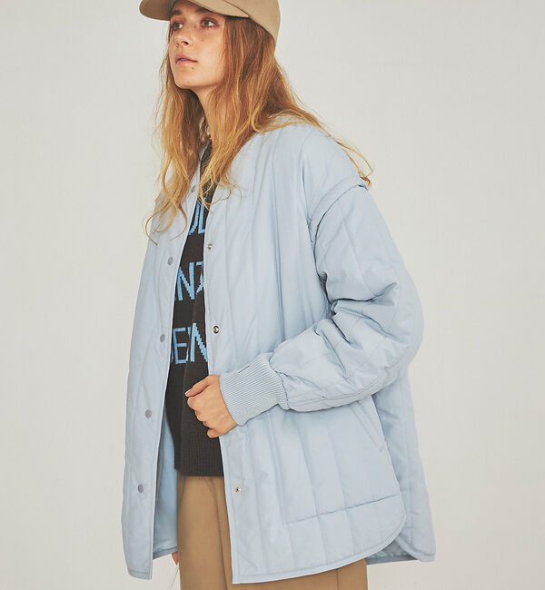 Rouge vif「2WAY キルティングコート」|その他|サックスブルー