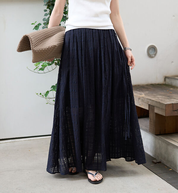 Rouge vif「ボリュームギャザーサイドスリットロングスカート」|スカート|