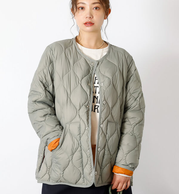 Rouge vif「【TAION / タイオン】ミリタリー クルーネック ダウンジャケット / ソフ」|ダウン|モスグリーン