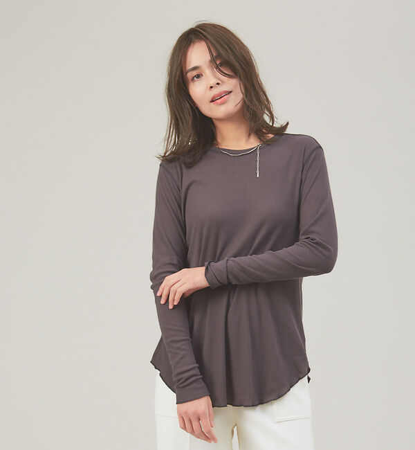 qualite「ヌーディテレコカットソー」|Tシャツ・カットソー|チャコールグレー