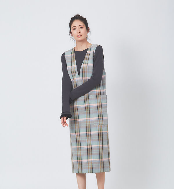 qualite「ブライトチェックワンピース」|ワンピース|その他