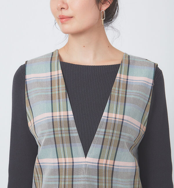 qualite「ブライトチェックワンピース」|ワンピース|