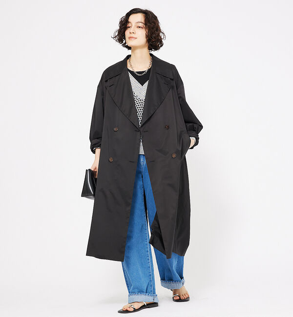 qualite「ライトタフタコート」|トレンチコート|