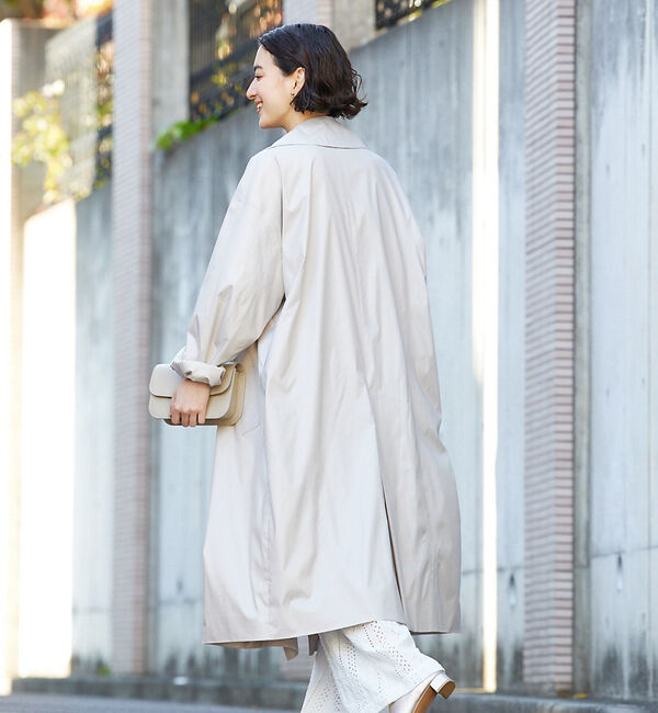 qualite「ライトタフタコート」|トレンチコート|