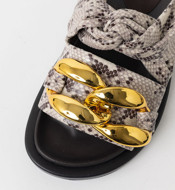 AU BANNISTER「ビッグチェーンモチーフ フットベッドサンダル」|サンダル|