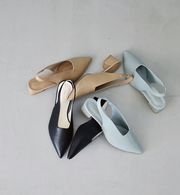 AU BANNISTER「スクエアカットスリングバックヒールパンプス」|パンプス|