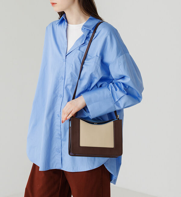 LOWELL things「【LEE掲載】Trench/レザーフラップショルダーBAG」|ショルダー・メッセンジャー|ブラウン