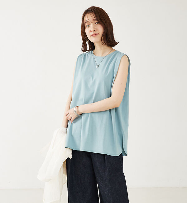 abahouse mavie「タックロングタンク」|Tシャツ・カットソー|