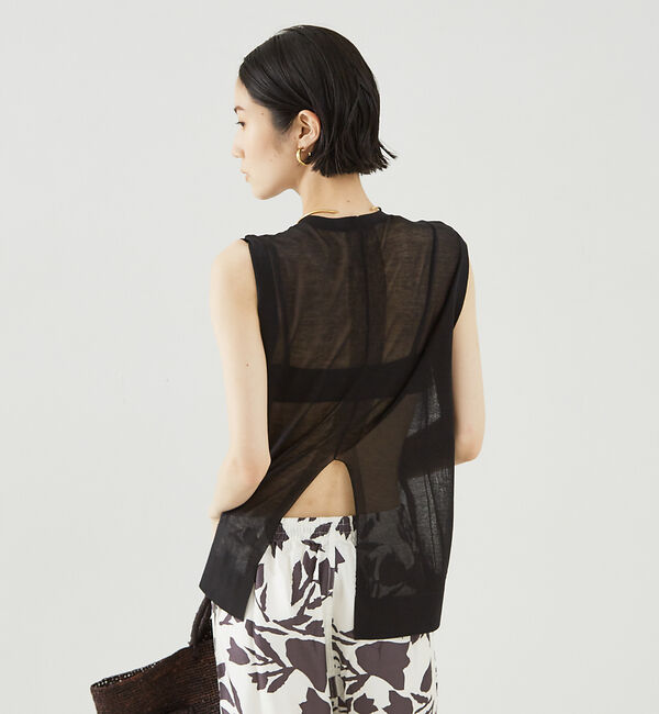 The Store by C' 「【COCUCA】シアーニットノースリーブプルオーバー」|ニット・セーター|