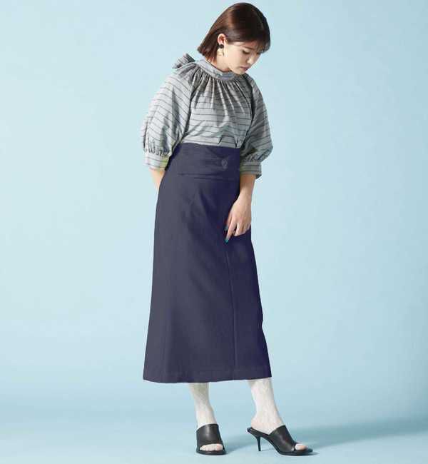 TIARA「ツイストベルトマーメイドスカート」|スカート|ネイビー