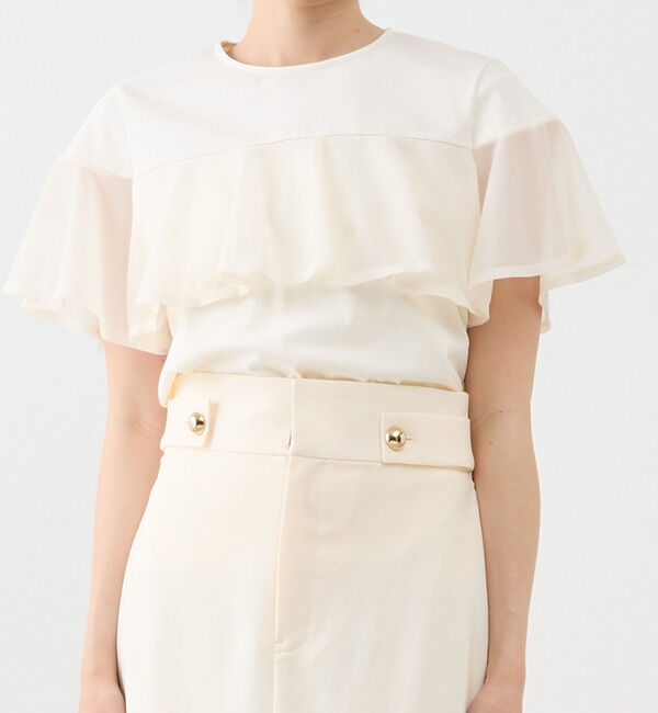 TIARA「ラッフルフリルカットソー」|Tシャツ・カットソー|アイボリー