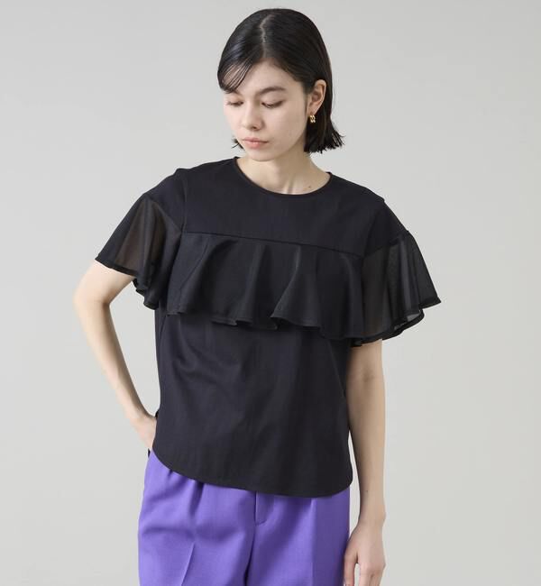 TIARA「ラッフルフリルカットソー」|Tシャツ・カットソー|ブラック