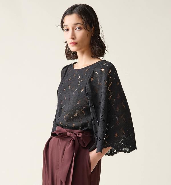 TIARA「オープンスリーブレースブラウス」|シャツ・ブラウス|