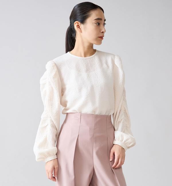 TIARA「ギャザースリーブブラウス」|シャツ・ブラウス|