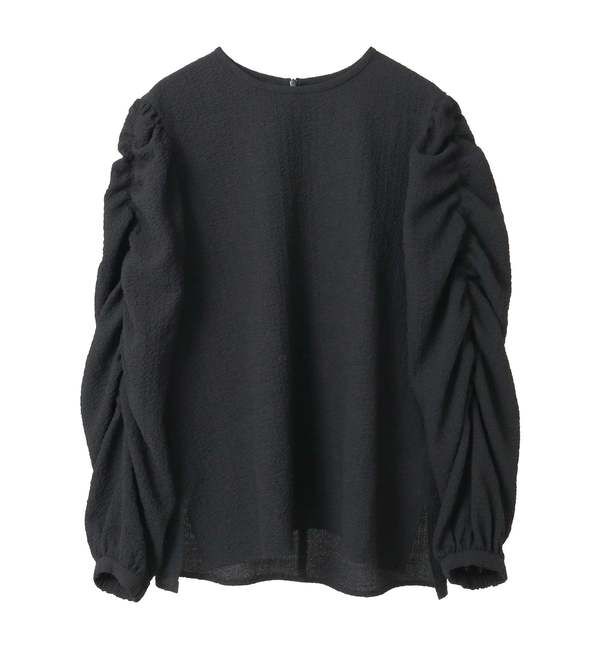 TIARA「ギャザースリーブブラウス」|シャツ・ブラウス|ブラック