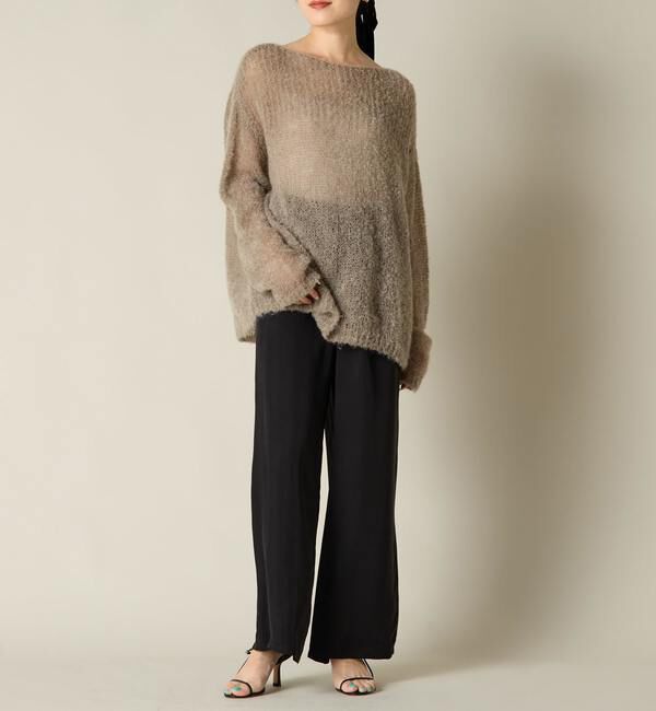 Liesse「ボートネックモヘアニット」|ニット・セーター|モカ