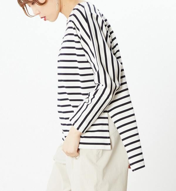  「予約受付2/28（月）まで！！【STELLA CIFFON】ドルマンスリーブボーダートップス」|Tシャツ・カットソー|