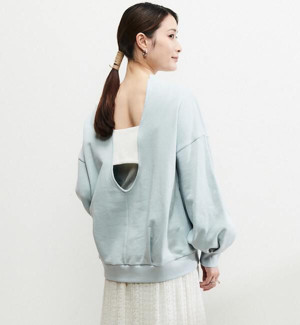 Soffitto「バックオープンスウェット」|Tシャツ・カットソー|ライトブルー